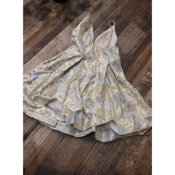 Gold and blue princess B. darlin prom formal dress 11/12 - Picture 5 of 6